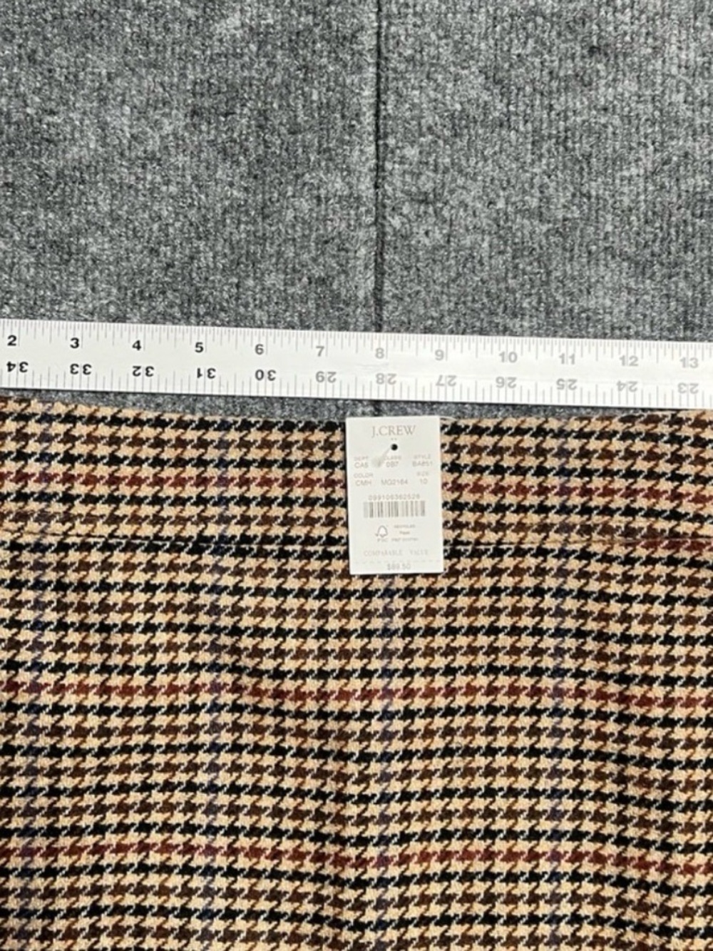 NWT J. Crew Houndstooth Mini Skirt in Tan, Terracotta and Black - Picture 4 of 6